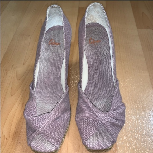 CASTANER Purple Espadrille Peeptoe Wedge Heels 9 - Picture 8 of 14